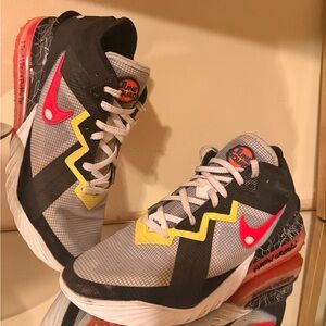 Nike Gray/Black/Yellow/Red Tune Squad Basketball Sneakers